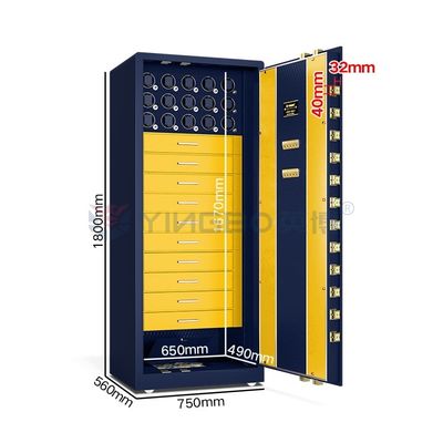 H1800mm ডাবল অ্যালার্ম ইন্টেলিজেন্ট জুয়েলারী ওয়াচ উইন্ডার সিকিউর বক্স সলিড স্টিল
