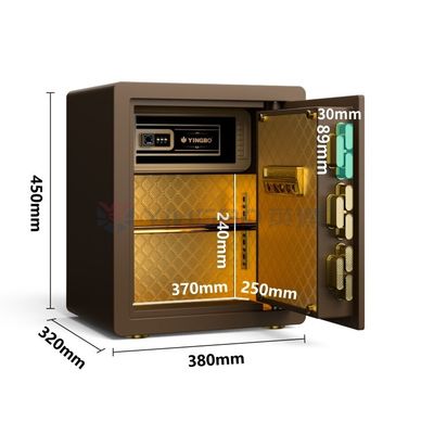 H450MM ফিঙ্গারপ্রিন্ট লক সেফ বক্স ফর হোম সিকিউরিটি ((কফি)