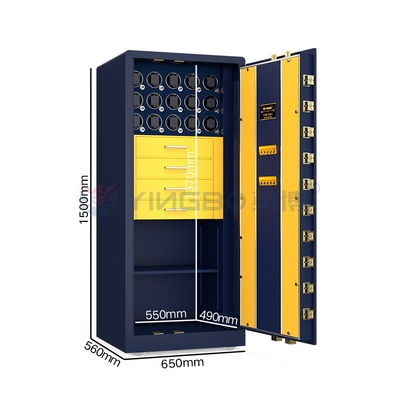 OEM ডাবল অ্যালার্ম জুয়েলারী ওয়াচ উইন্ডার সিকিউর বক্স সলিড স্টিল 7 খোলা উপায় সঙ্গে