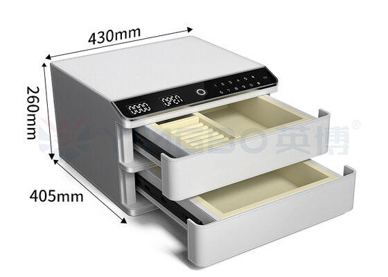 হোম ফিঙ্গারপ্রিন্ট লক চামড়া-আচ্ছাদিত গয়না সিকিউর বক্স সলিড স্টীল অটো ওপেন