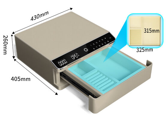 বায়োমেট্রিক লক ও স্টিলের বডি সহ এক স্তরের চামড়া আবৃত গয়না সিকিউর