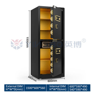 ডাবল অ্যালার্ম বড় কঠিন ইস্পাত উচ্চ শেষ হোম সেফ 120kg নিরাপত্তা জন্য YB / RS-150