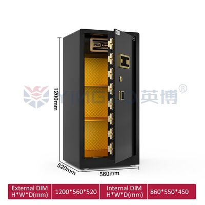 12 মিমি ডোর প্যানেল ইকো-ফ্রেন্ডলি পেইন্ট হাউস সেফ বক্স YB/RS-120 কালো